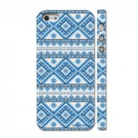 Дизайн "вышиванка" на чехле для iPhone 5, синий Дизайн "вышиванка" на чехле для iPhone 5, синий