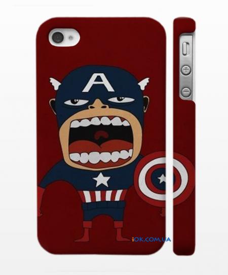 Прикольный чехол на iPhone 4/4S - Капитан Америка Прикольный чехол на iPhone 4/4S - Капитан Америка