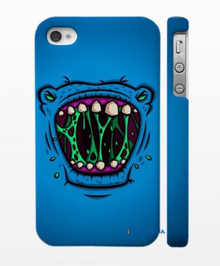 Креативная накладка на iPhone 4/4S - Голубой монстрик Креативная накладка на iPhone 4/4S - Голубой монстрик