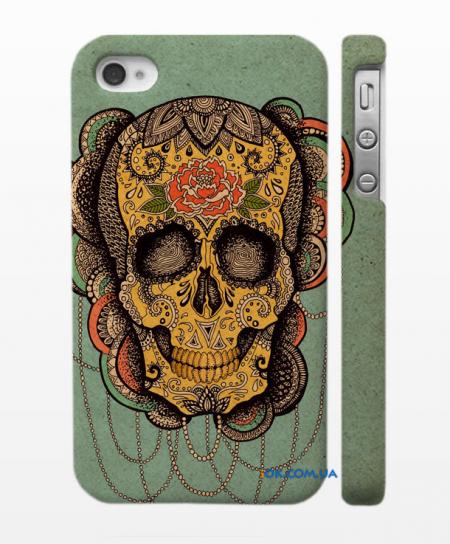 Крутой Swag чехол на iPhone 4/4S, Татуированный череп