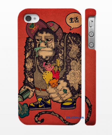 Крутой Swag чехол на Айфон 4/4S Обезьяна и мороженное Крутой Swag чехол на Айфон 4/4S Обезьяна и мороженное