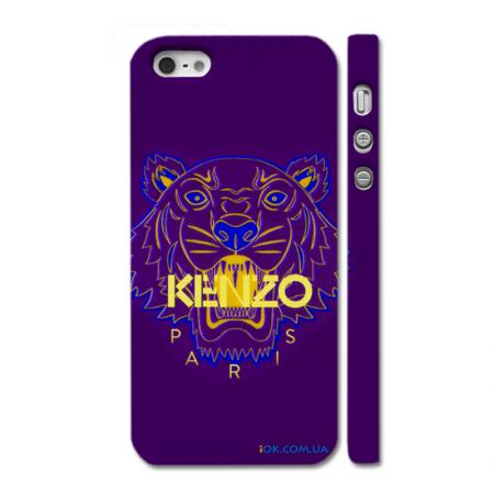 Брендовый чехол для iPhone 5, Kenzo, фиолетовый Брендовый чехол для iPhone 5, Kenzo, фиолетовый