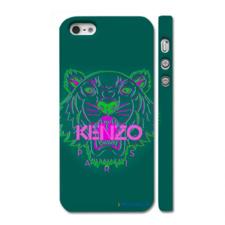 Брендовый чехол для iPhone 5, Kenzo, зеленый Брендовый чехол для iPhone 5, Kenzo, зеленый