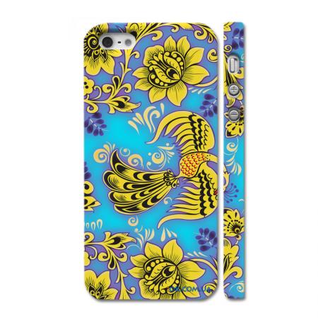 Дизайн "хохлома" на кейсе для iPhone 5, синий Дизайн "хохлома" на кейсе для iPhone 5, синий