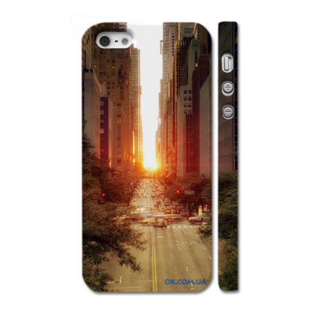 Авторское фото на чехле для iPhone 5, рассвет в городе Авторское фото на чехле для iPhone 5, рассвет в городе