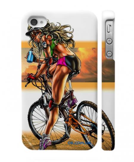 Яркий Swag чехол для iPhone 4,4S "Крутая велосипедистка" Яркий Swag чехол для iPhone 4,4S "Крутая велосипедистка"