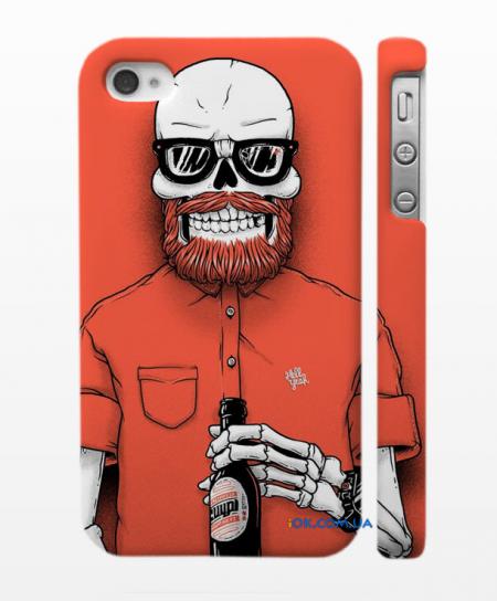 Swag накладка для iPhone 4, 4S череп с пивом Swag накладка для iPhone 4, 4S череп с пивом