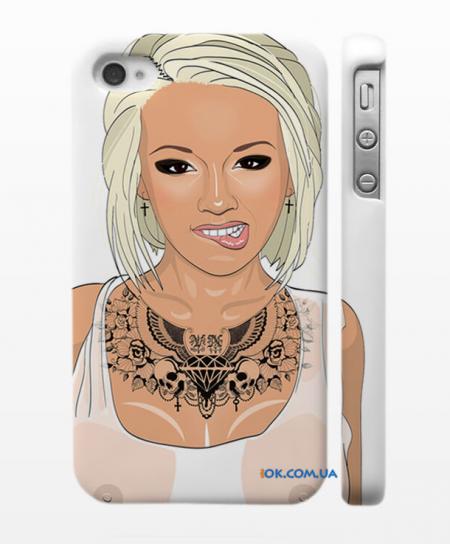 Купить стильный кейс на смартфон iPhone 4, 4S Тату - колье, белый Купить стильный кейс на смартфон iPhone 4, 4S Тату - колье, белый