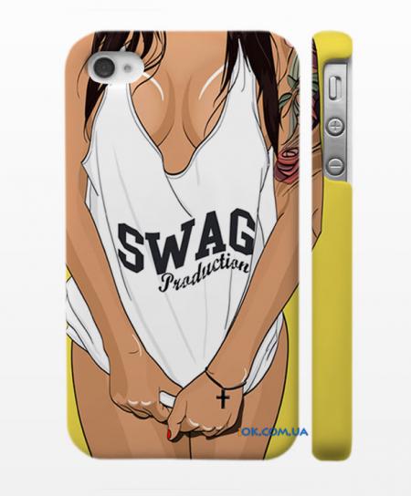 Накладка на Айфон 4, 4S, Сексуальная Swag девушка, желтый Накладка на Айфон 4, 4S, Сексуальная Swag девушка, желтый