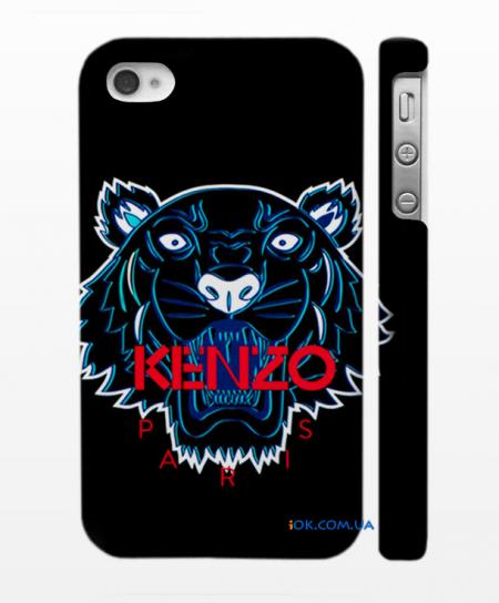 Брендовй чехол на Айфон 4, 4S, Kenzo, черный Брендовй чехол на Айфон 4, 4S, Kenzo, черный