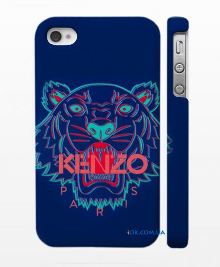 Купить брендовй чехол на Айфон 4, 4S Kenzo, синий Купить брендовй чехол на Айфон 4, 4S Kenzo, синий
