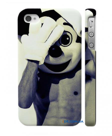 Печать на накладке для iPhone 4, 4S Маска Микки Печать на накладке для iPhone 4, 4S Маска Микки