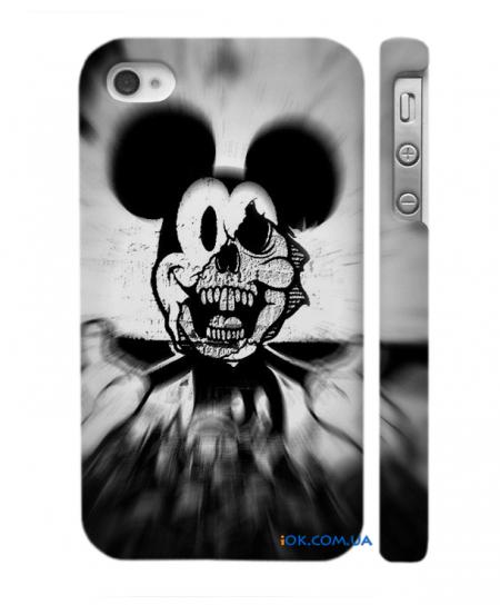 Печать на накладке для iPhone 4, 4S Зубастый Микки Печать на накладке для iPhone 4, 4S Зубастый Микки