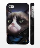 Кейс для iPhone 4, 4S Кот - бегемот Кейс для iPhone 4, 4S Кот - бегемот