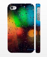 Оригинальная накладка на iPhone 4/4S, принт - цветной дождь Оригинальная накладка на iPhone 4/4S, принт - цветной дождь